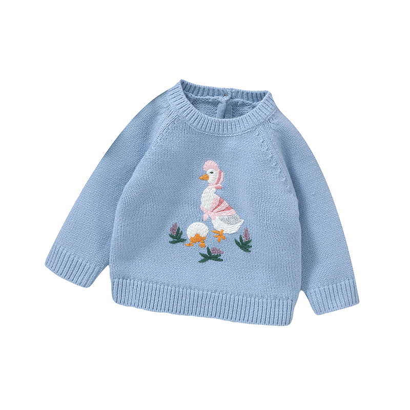 Baby Clothing Jumpers - Autumn Baby Sweater Cute Embroideried Duck