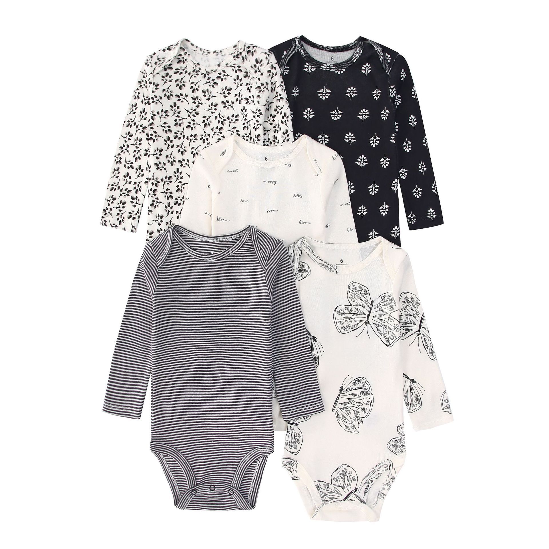Baby Clothing Outlet - 5PCS Newborn Infant Baby Bodysuits Long