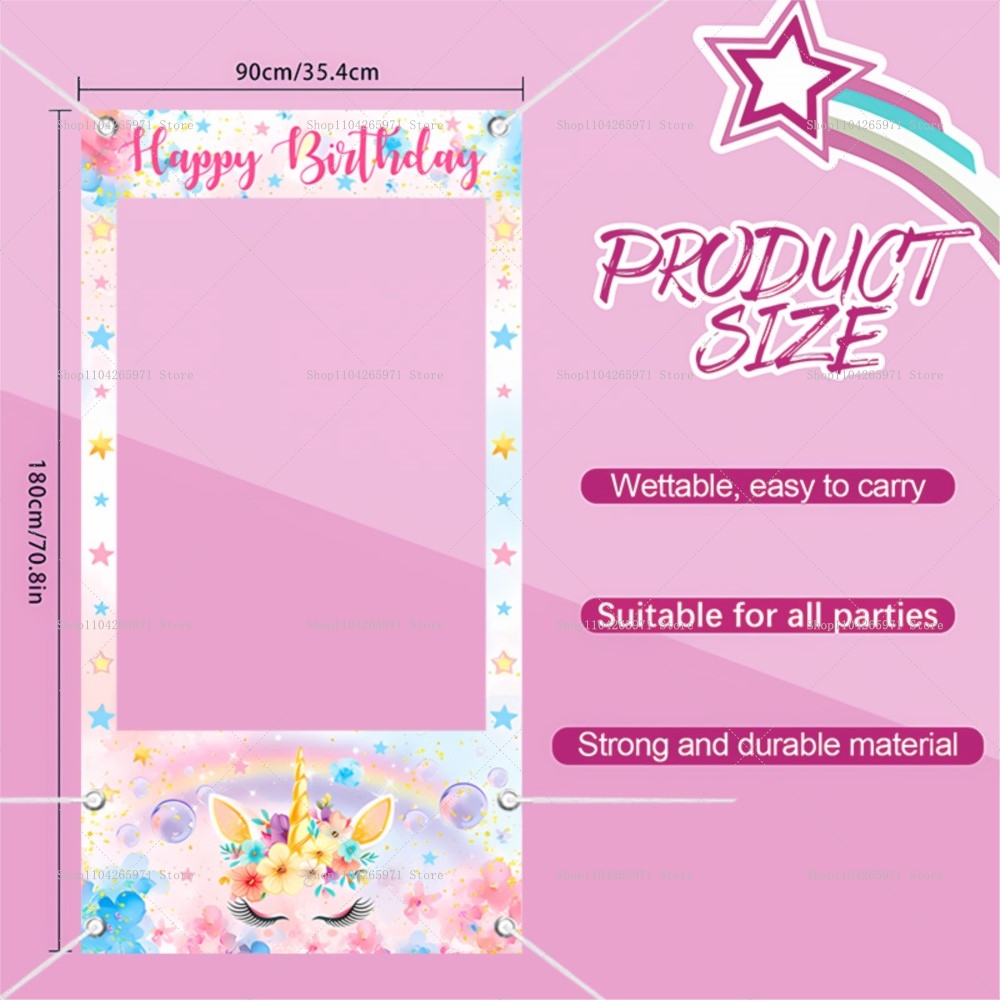 Unicorn Theme Photo Booth Fram - Baby Clothing Event review and price